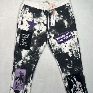 Smoke Rise Beware of the‎ thang stitched patch streetwear Joggers Men XL NWT